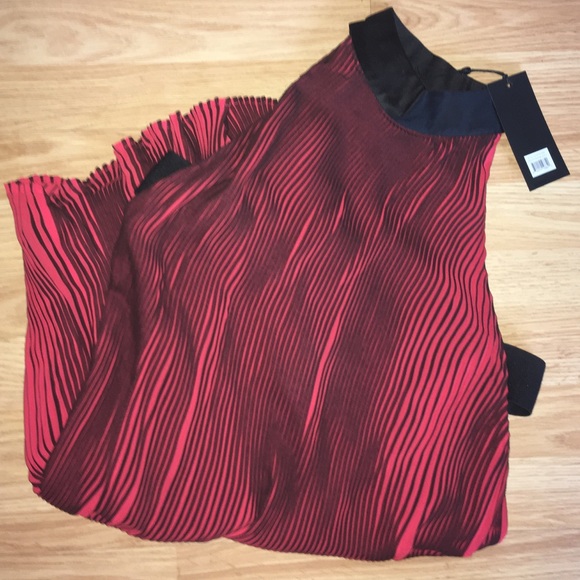 NWT Kendall & Kylie Crepe Pleated Minidress Red S - Picture 8 of 14